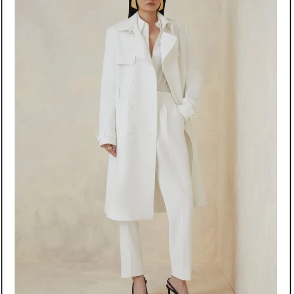 NWT Karen Millen White Trench Coat - Picture 2 of 11